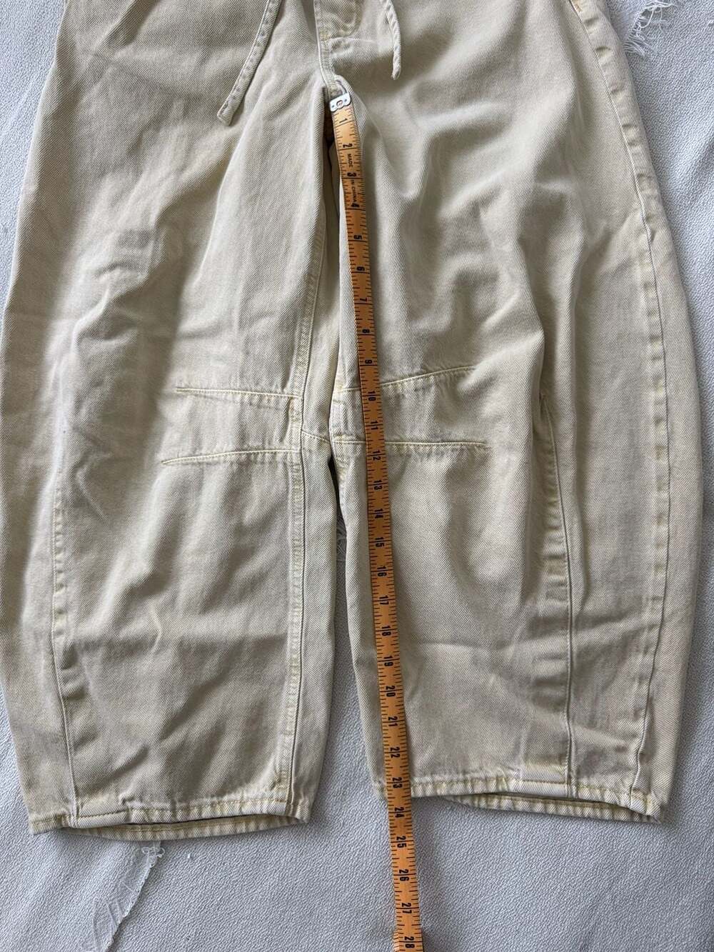 Gap Ultrasoft Denim Barrel Leg Drawstring Pants in Tan - Picture 4 of 6